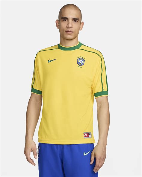 brazil 1998 reissue men's nike soccer replica jersey|brazil soccer jersey.